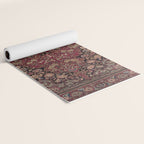 Antique Persian Isfahan Plum Burgundy Spice Carpet Yoga Mat Gallery Image 2