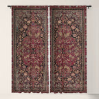 Antique Persian Isfahan Plum Burgundy Spice Carpet Window Curtain Gallery Image 5