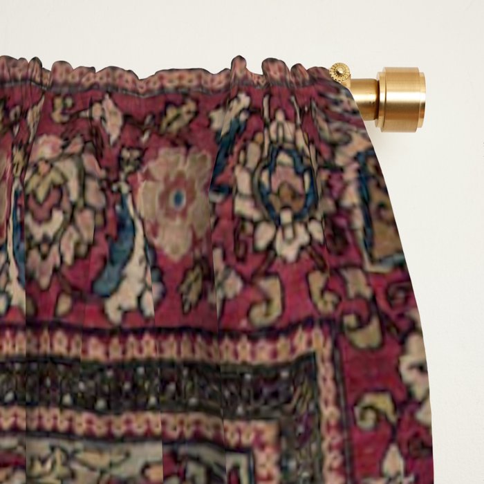 Antique Persian Isfahan Plum Burgundy Spice Carpet Window Curtain Gallery Image 2