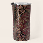 Antique Persian Isfahan Plum Burgundy Spice Carpet Travel Mug Gallery Image 3