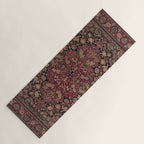 Antique Persian Isfahan Plum Burgundy Spice Carpet Yoga Mat Gallery Image 1