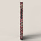 Antique Persian Isfahan Plum Burgundy Spice Carpet iPhone Case Gallery Image 2