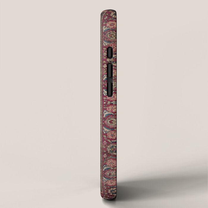 Antique Persian Isfahan Plum Burgundy Spice Carpet iPhone Case Gallery Image 2