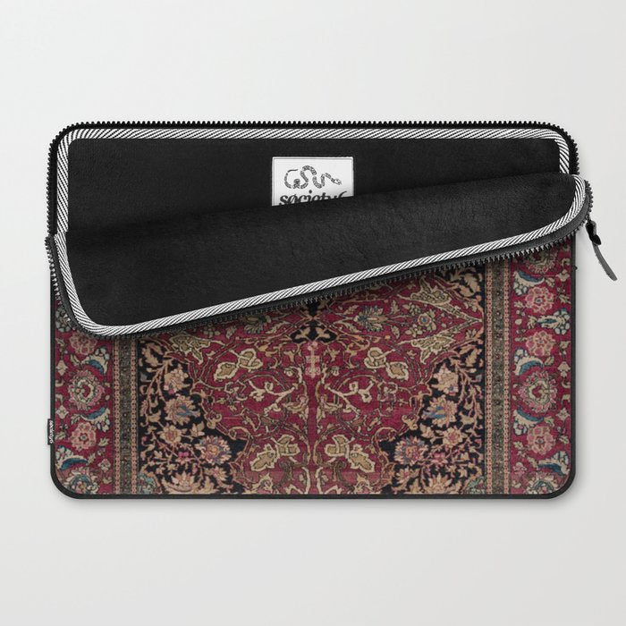 Antique Persian Isfahan Plum Burgundy Spice Carpet Laptop Sleeve Gallery Image 2