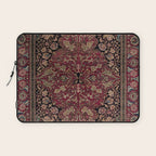 Antique Persian Isfahan Plum Burgundy Spice Carpet Laptop Sleeve Gallery Image 1