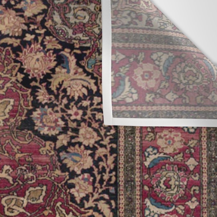 Antique Persian Isfahan Plum Burgundy Spice Carpet Wall Tapestry Gallery Image 3