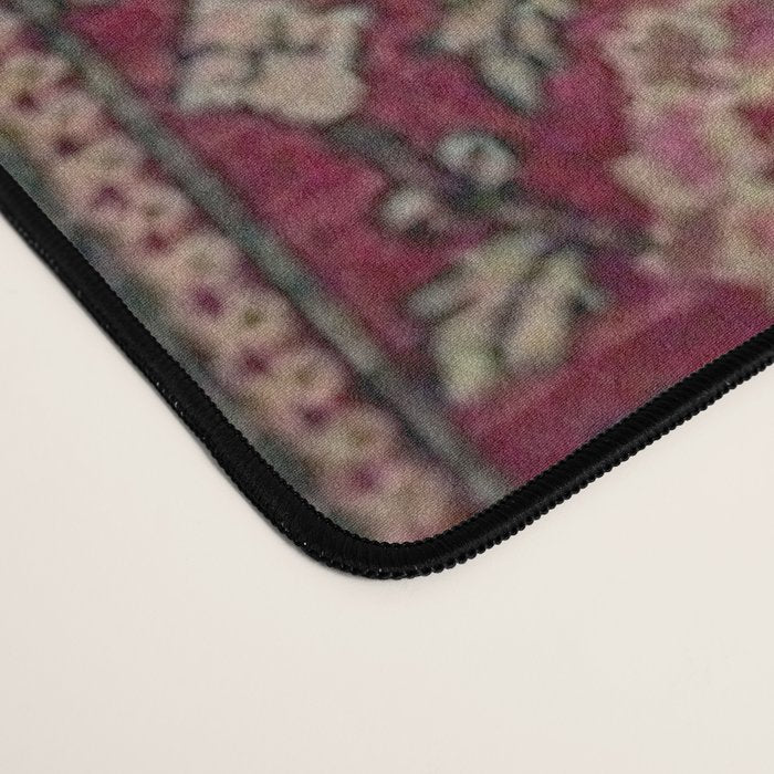 Antique Persian Isfahan Plum Burgundy Spice Carpet Desk Mat Gallery Image 4