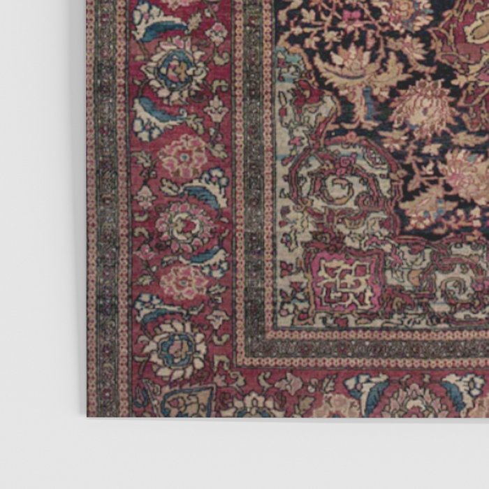 Antique Persian Isfahan Plum Burgundy Spice Carpet Poster Gallery Image 3