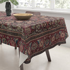 Antique Persian Isfahan Plum Burgundy Spice Carpet Tablecloth Gallery Image 3