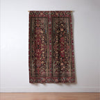 Antique Persian Isfahan Plum Burgundy Spice Carpet Window Curtain Gallery Image 3