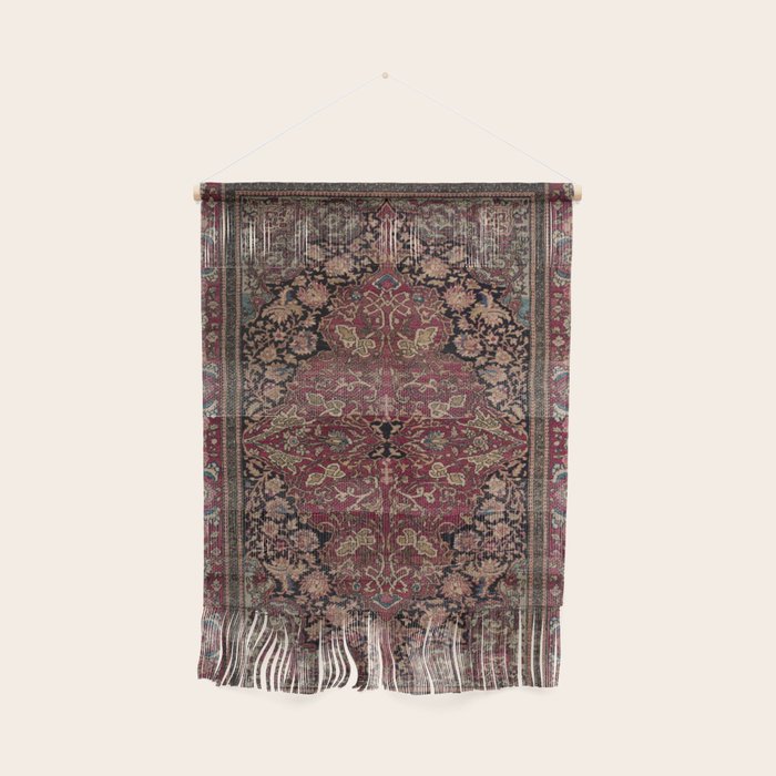 Antique Persian Isfahan Plum Burgundy Spice Carpet Wall Hanging Gallery Image 1