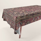 Antique Persian Isfahan Plum Burgundy Spice Carpet Tablecloth Gallery Image 1