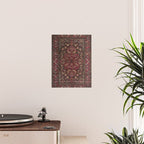 Antique Persian Isfahan Plum Burgundy Spice Carpet Poster Gallery Image 2