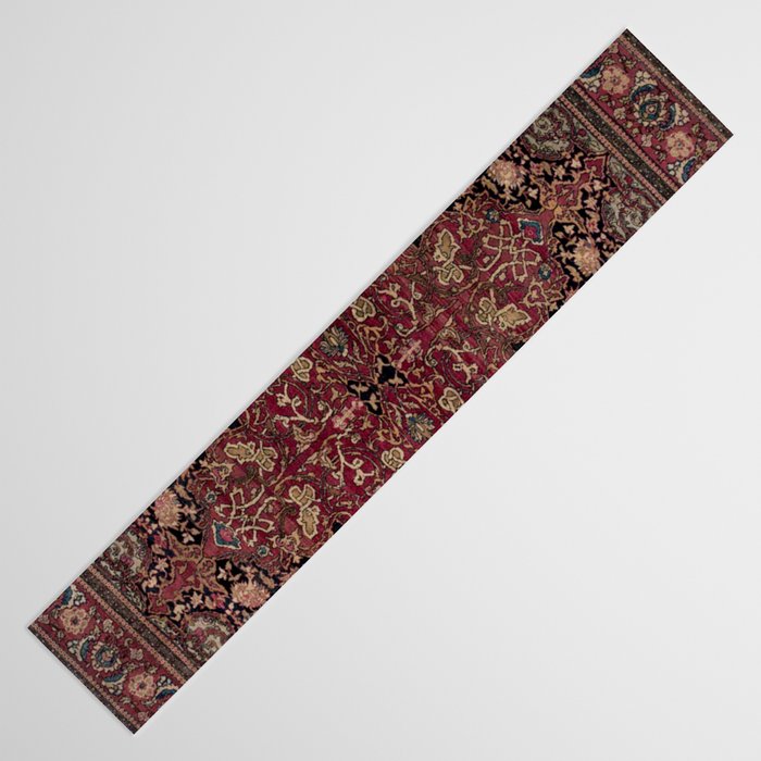 Antique Persian Isfahan Plum Burgundy Spice Carpet Table Runner Gallery Image 3