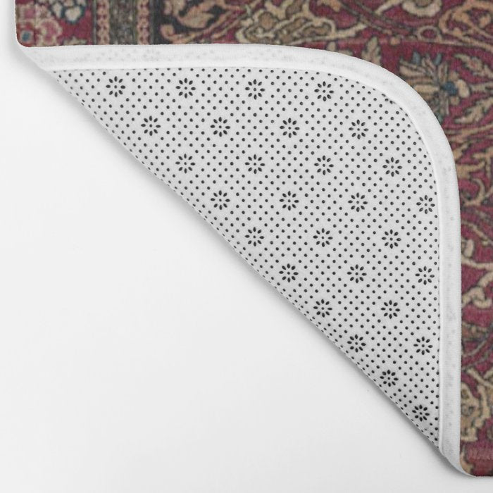 Antique Persian Isfahan Plum Burgundy Spice Carpet Bath Mat Gallery Image 2