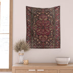 Antique Persian Isfahan Plum Burgundy Spice Carpet Wall Tapestry Gallery Image 2