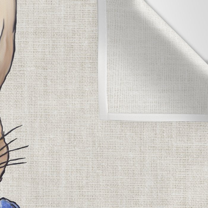 Peter the rabbit beige linen textured background Wall Tapestry Gallery Image 3