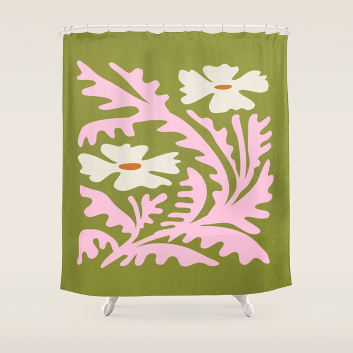 Wasabi & Cupid: Les Fleurs | Flower Market Color Series 10 Shower Curtain Gallery Image 1