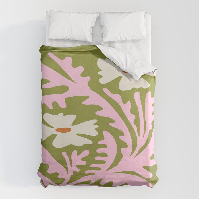 Wasabi & Cupid: Les Fleurs | Flower Market Color Series 10 Duvet Cover Gallery Image 1