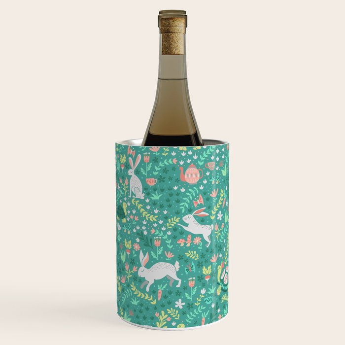 Spring Pattern of Bunnies with Turtles Wine Chiller Gallery Image 3