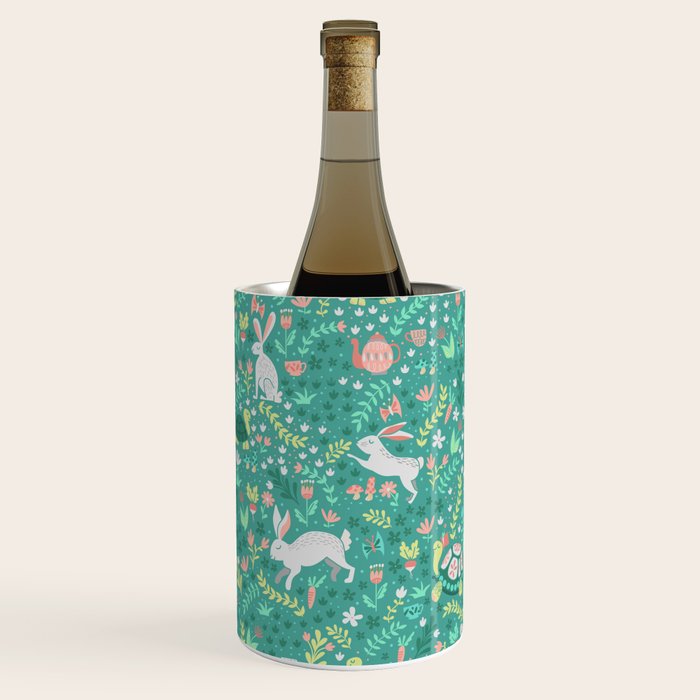 Spring Pattern of Bunnies with Turtles Wine Chiller Gallery Image 2
