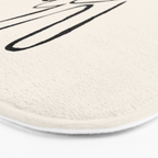 Peace Sign hand drawing black and white Bath Mat Gallery Image 3