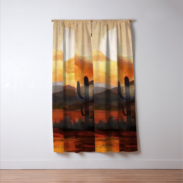 Desert in the Golden Sun Glow Window Curtain Gallery Image 3