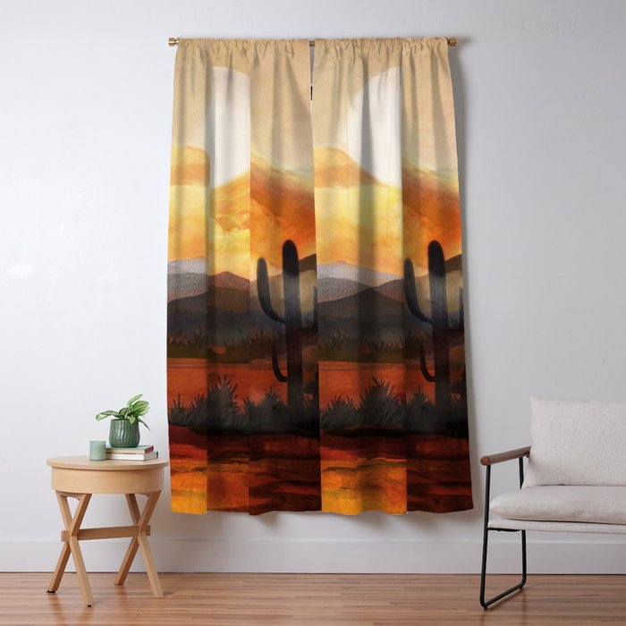 Desert in the Golden Sun Glow Window Curtain Gallery Image 1