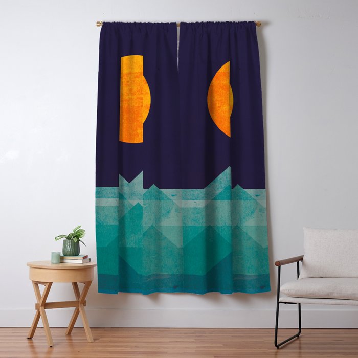 The ocean, the sea, the wave - night scene Window Curtain Gallery Image 5