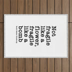 Ruth Bader Ginsburg Quote, Not Fragile Like A Flower, Fragile Like A Bomb Outdoor Rug Gallery Image 1