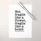 Ruth Bader Ginsburg Quote, Not Fragile Like A Flower, Fragile Like A Bomb Wrapping Paper Gallery Image 1