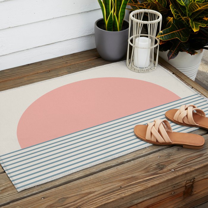 Sunrise Sunset V - Pink Blue Outdoor Rug Gallery Image 2