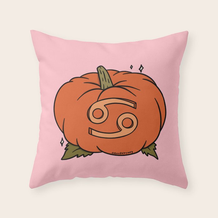 Cancer Pumpkin Throw Pillow Gallery Image 1