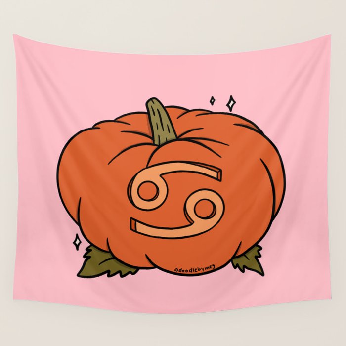 Cancer Pumpkin Wall Tapestry Gallery Image 1