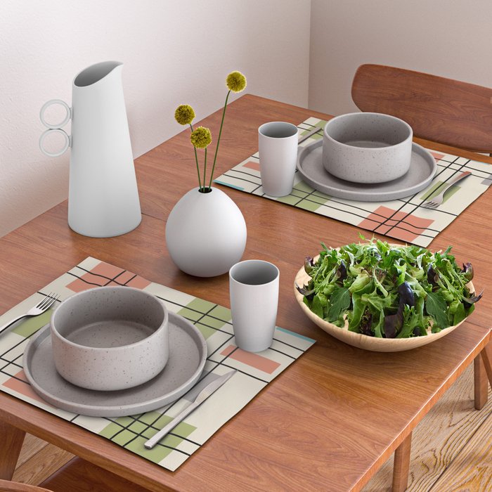 Mid Century Modern Geometric 3 Placemat Gallery Image 2