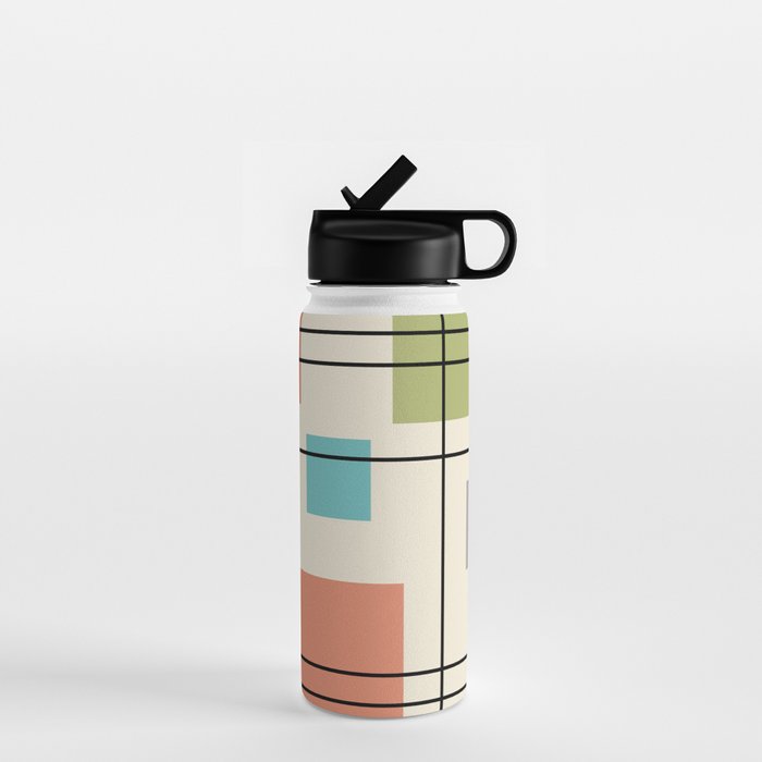 Mid Century Modern Geometric 3 Water Bottle Gallery Image 1