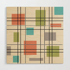 Mid Century Modern Geometric 3 Wood Wall Art Gallery Image 1