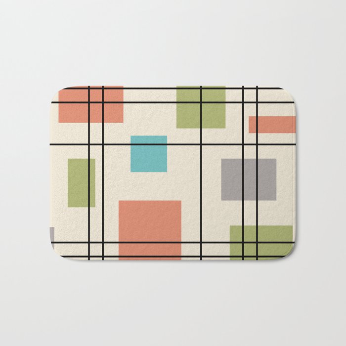 Mid Century Modern Geometric 3 Bath Mat Gallery Image 1