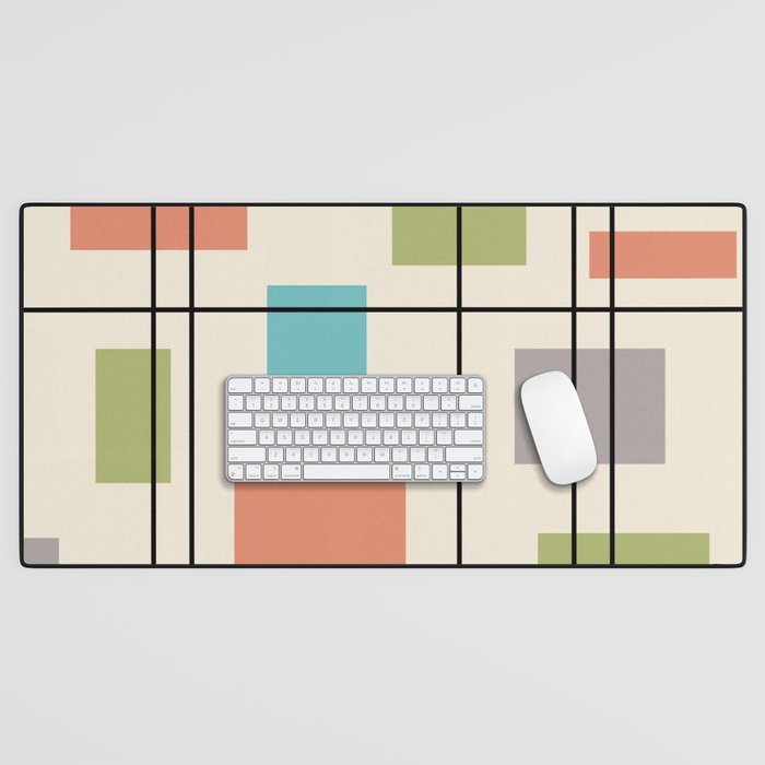 Mid Century Modern Geometric 3 Desk Mat Gallery Image 1