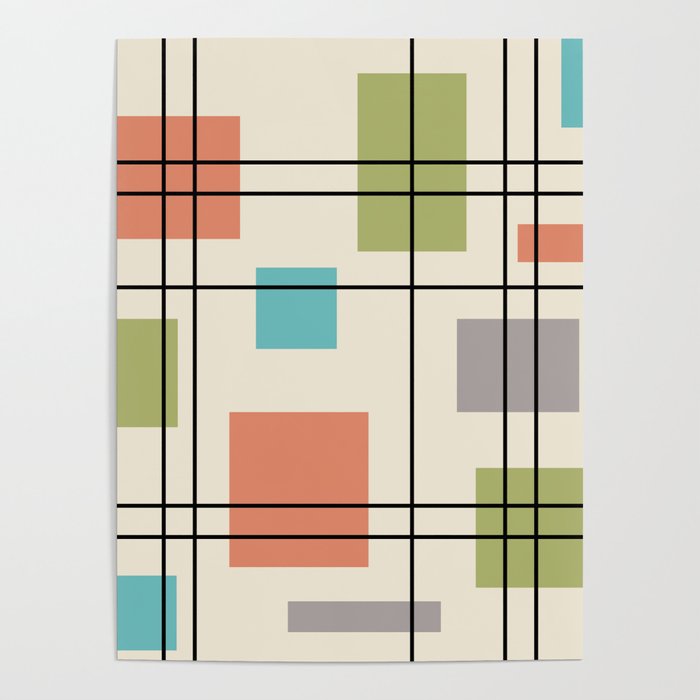 Mid Century Modern Geometric 3 Poster Gallery Image 1