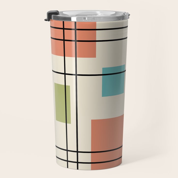 Mid Century Modern Geometric 3 Travel Mug Gallery Image 3