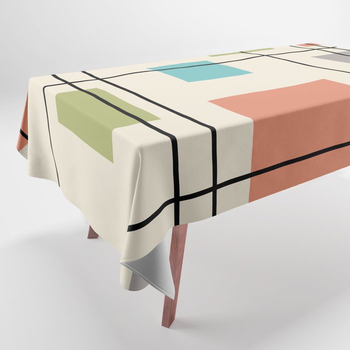 Mid Century Modern Geometric 3 Tablecloth Gallery Image 1