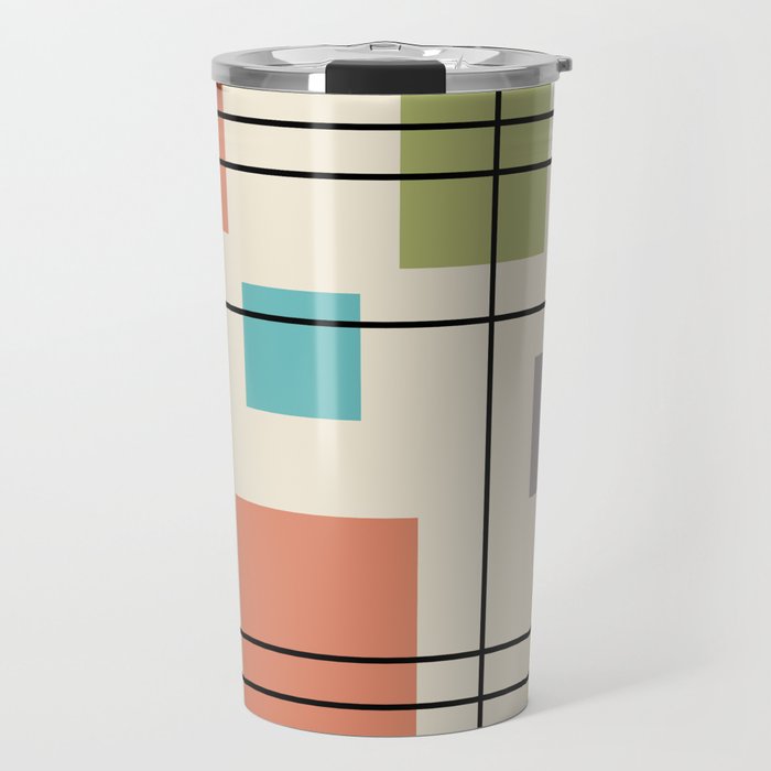 Mid Century Modern Geometric 3 Travel Mug Gallery Image 1