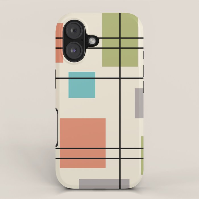 Mid Century Modern Geometric 3 iPhone Case Gallery Image 1