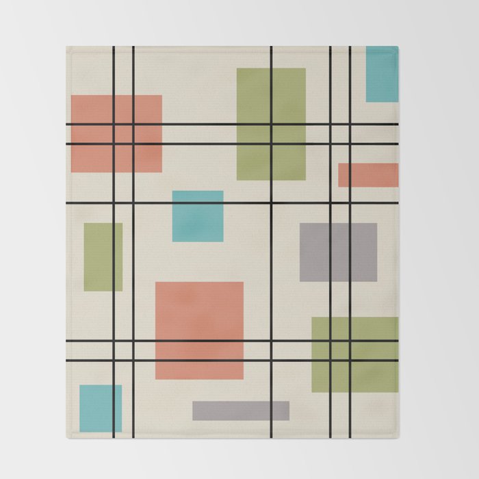 Mid Century Modern Geometric 3 Throw Blanket Gallery Image 2