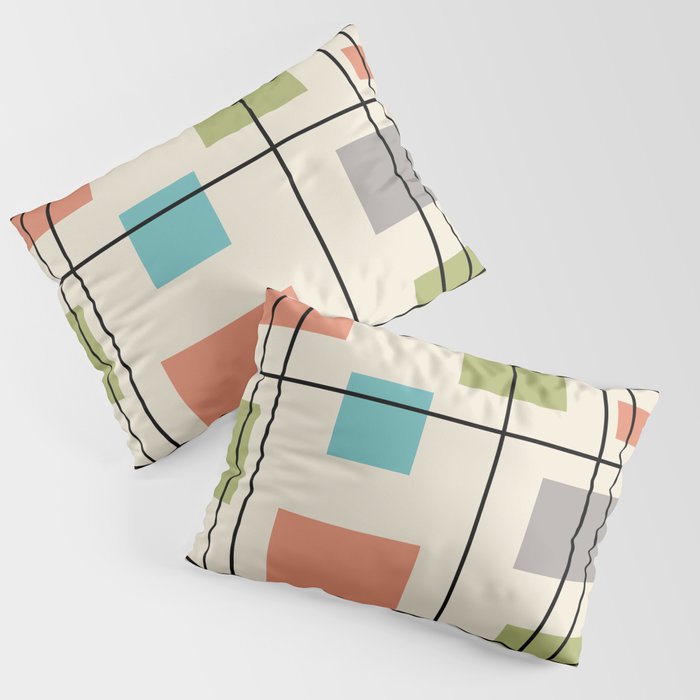Mid Century Modern Geometric 3 Pillow Sham Gallery Image 3