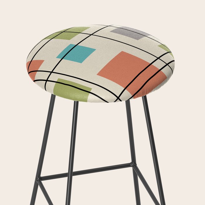 Mid Century Modern Geometric 3 Stool Gallery Image 2