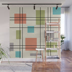 Mid Century Modern Geometric 3 Wall Mural Gallery Image 1