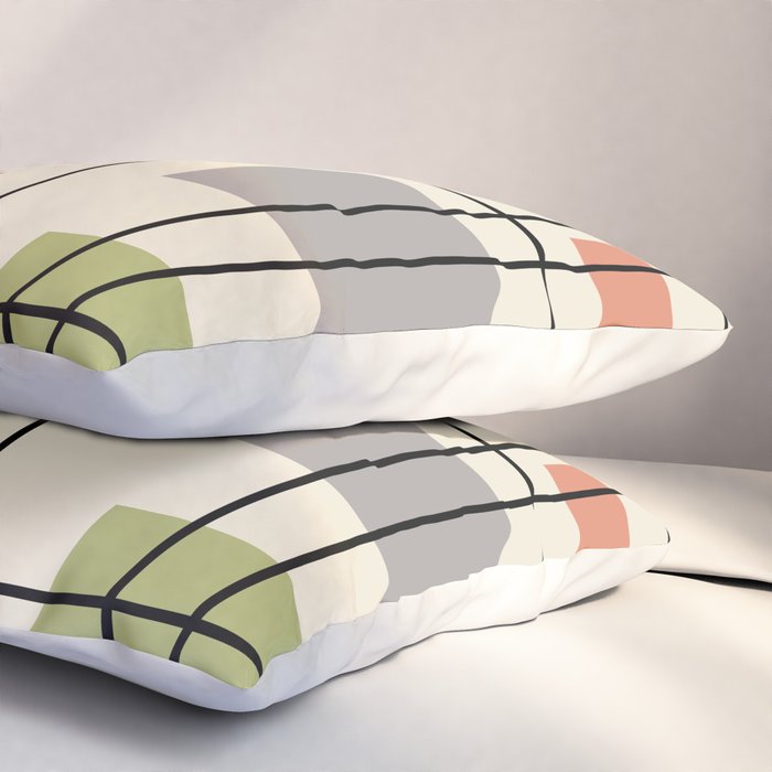 Mid Century Modern Geometric 3 Pillow Sham Gallery Image 3