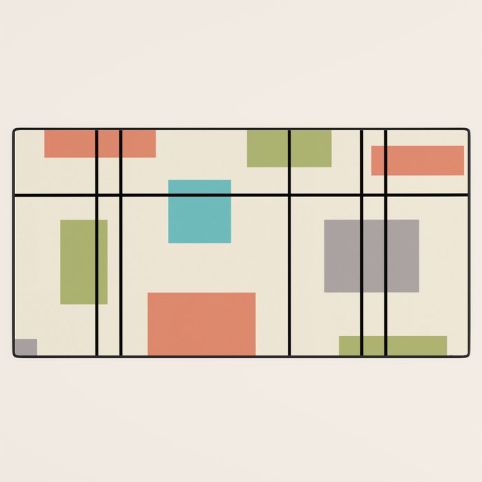 Mid Century Modern Geometric 3 Desk Mat Gallery Image 3